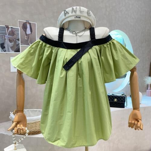 Temperament Womens Spring Summer 2021 Retro Plaid loose medium length long sleeve shirt + High Waist Wide Leg shorts Set