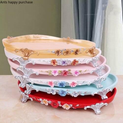 Oval Resin Tray Household Bathroom Accesories Washing Utensils Bathroom Supplies Storage Tray with Feet Sundries Finishing