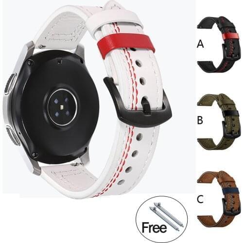 Quick Release Genuine Leather Strap For Huawei Watch GT For Samsung Galaxy Watch 42 46mm S3 S2 Sport For Amazfit Bip 20MM 22MM