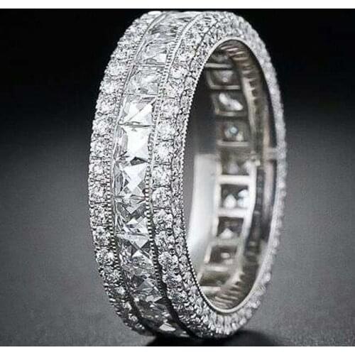 Silver color Zircon Women Rings