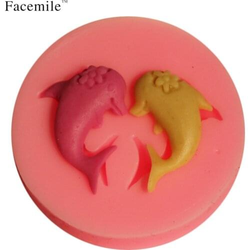 Dolphin Silicone Mold 3D Fondant Mold Cake Decoration Tool Chocolate Mould Kitchen Accessories Bakeware 50-259