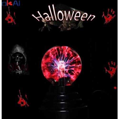 LED Novelty Scary High-tech Touch Ball Lamp Halloween Decor Light Children Gift Plug Night Light Lava Party Decorative Lamp