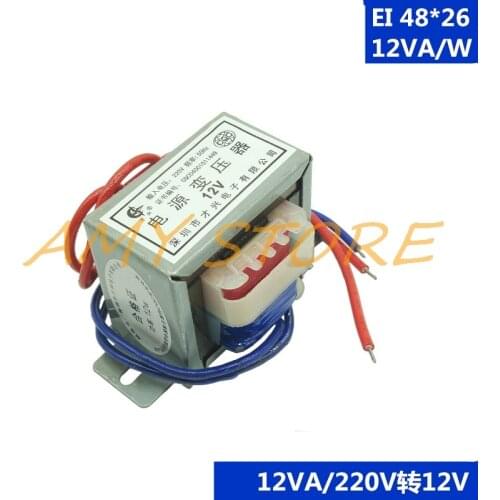 EI 48*26 AC6V 9V 12V 15V 18V 24V Output Voltage 12W 12VA EI Ferrite Core Input 220V 50Hz Vertical Electric Power Transformer