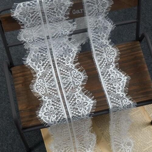 High Quality and Exquisite Bilateral Eyelash Lace Fabric DIY Wedding Veil Skirt Lengthened Decorative Accessories RS3288