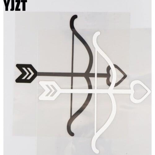 YJZT 16.1CM*17.6CM Cartoon Bow And Arrow Car Sticker Pattern Vinyl Decal Decoration 1A-0443