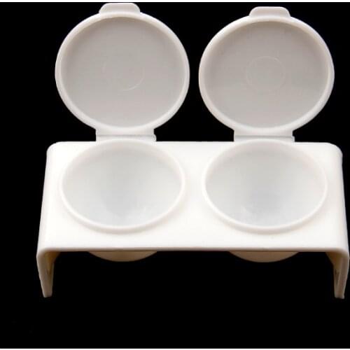 1Pc Two-Cup Seal Nail Art Beauty Salons Tools Accessories Plastic Clean Dual Cup Engraved Crystal Glass