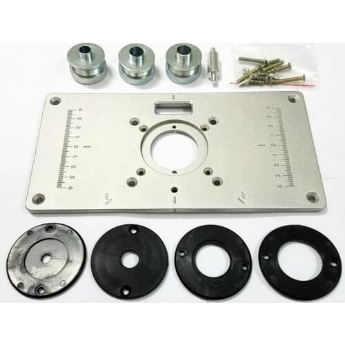 1pc/set NEW 700C Aluminum Plate 4Pcs Insert Rings Wood Router Table For Woodworking Trimmers Routers DIY Engrving Machine
