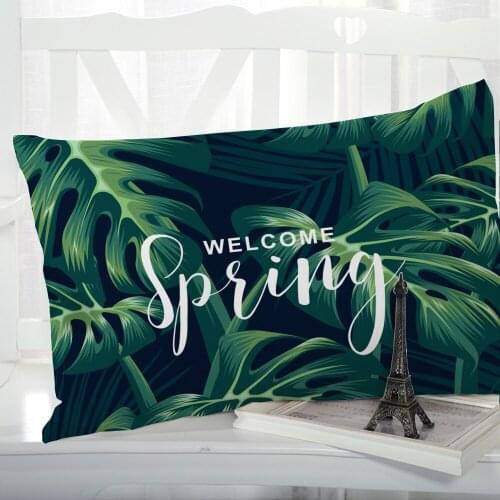 1pc Pillow cover Pillow case Luxury Bedding Pillowcase Pillowcovers decorative Customizable size 3D Print Nordic leaf spring