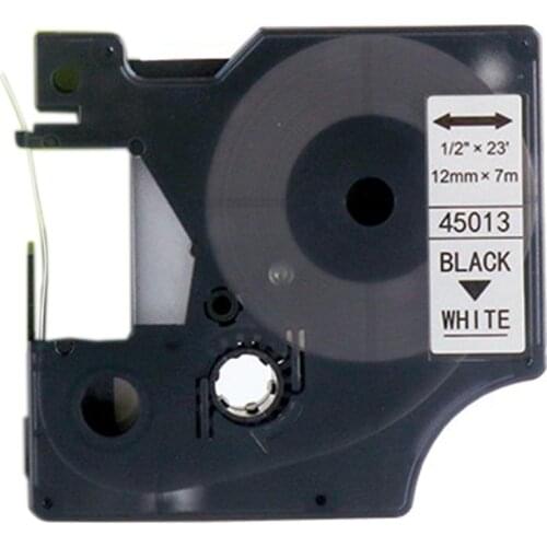 10Pcs Compatible for Dymo D1 Label Maker/Tape 45013 Black on White Label Ribbons Compatible for Dymo Label Manager 160 210 450 2