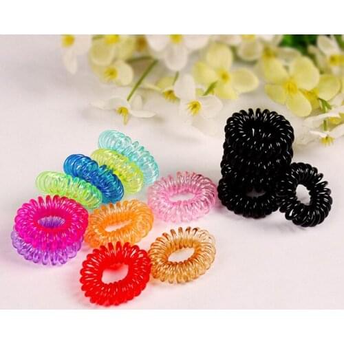 10 Pcs Hiqh Quality Elastic Telephone Wire Transparent Elastic Hairband Plastic Rope