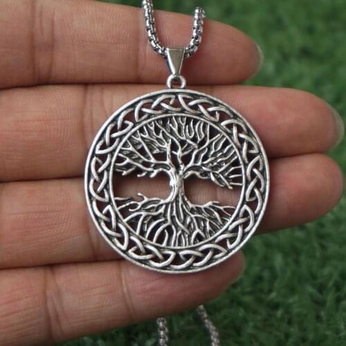 12PCS Vintage Double Side Tree Of Life Pendant Necklace Dropshipping Gifts Jewelry