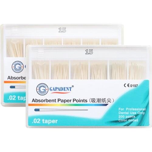 2 Packs Dental Materials Strong Absorption Pure Cotton Fiber Absorbent Paper Points #15 Dentist Products