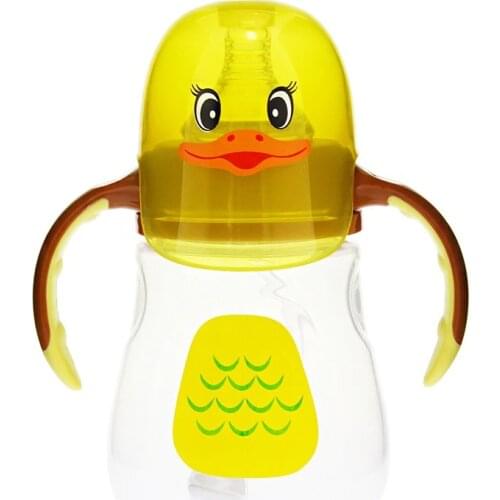 280mL Carton Penguin Chick Duck PP Plastic Wide Caliber Baby Infant Newborn Feeding Bottle Feeder