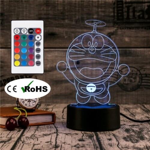 3D Led Novety Lighting Creative Gift Night Light Table Lamp Doraemon Light Led Home Corridor Hotel Party Atmosphere Lights
