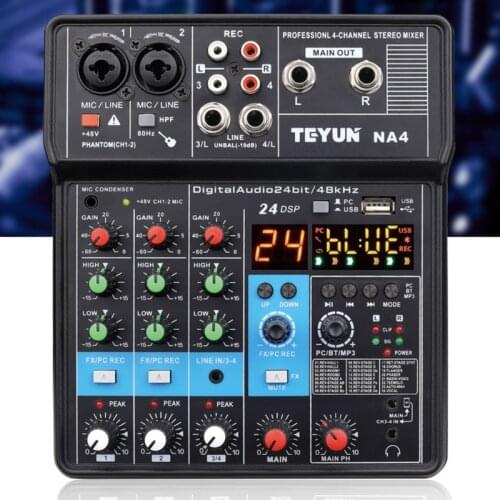 40JB NA4 48V Power Stereo USB Play USB Record Computer Playback Computer Record Bluetooth Mini Audio Mixer