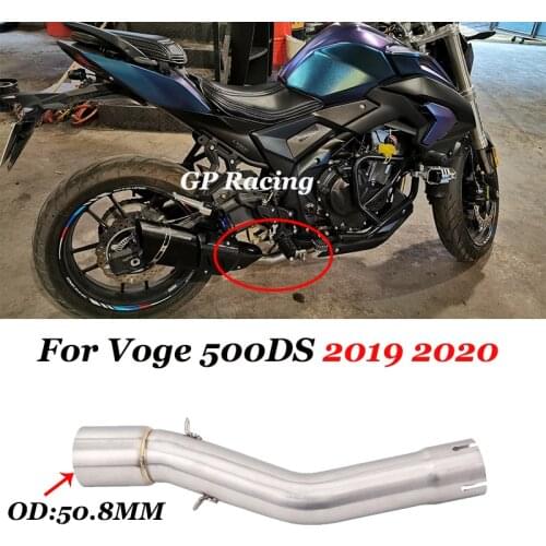 51MM Slip On For Voge 500DS 2019 2020 Motorcycle Exhaust Escape Modified Middle Tube Connection Link Pipe Withtout Muffler
