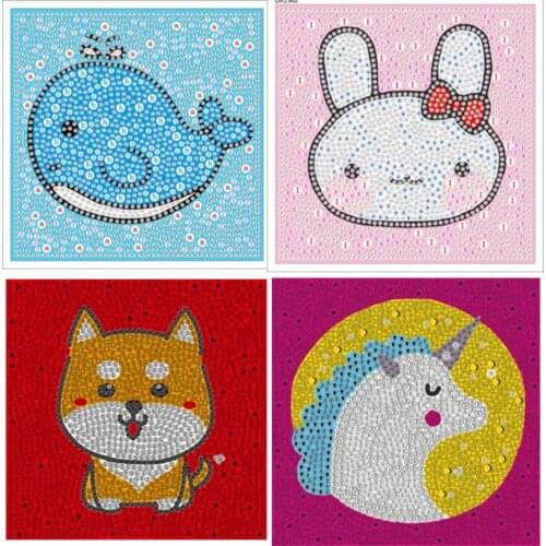 5D Diamond Painting by Number Kits for Kids Whale Puppy Crystal Rhinestone Diamond Embroidery Paintings Pictures Arts Craft