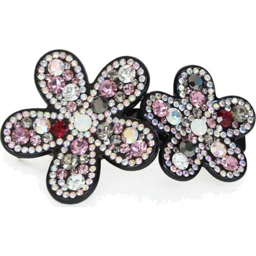Retro Hair Accessory - Flower Hair Clip - Acetate Rhinestone Hair Jewelry Ornament Barrette Hair Pin for Women Lady Tiara Braids