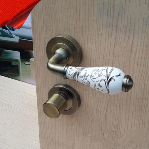 Antique invisible door handle single green bronze secret door wall mounted handle Ceramic green bronze single hidden without key