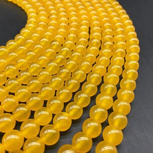 Natural Stone Transparent Smooth yellow Opalite Quartz Loose Beads 15" Strand 4 6 8 10 12 MM Pick Size For Jewelry Making
