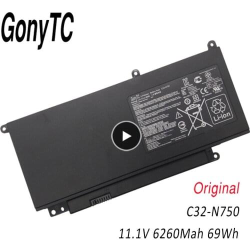 C32-N750 Laptop Battery For ASUS N750 N750J N750JK N750JV N750Y47JK-SL N750Y47JV-SL 11.1V 6260mAh/69WH