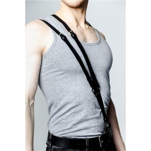 BDSM Gay Sexual Chest Harness Belts Leather Fetish Men Body Bondage Harness Suspenders Lingerie Rave Gay Clothing for Adult Sex