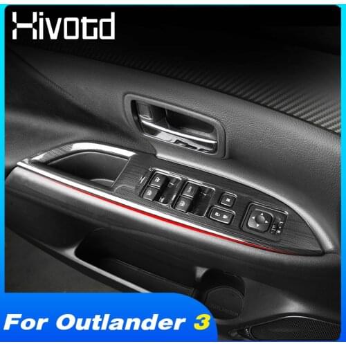 Hivotd Window Button Cover Anti-wear Parts Interior Trim Styling Protection Car Accessories For Mitsubishi Outlander 3 2016-2021