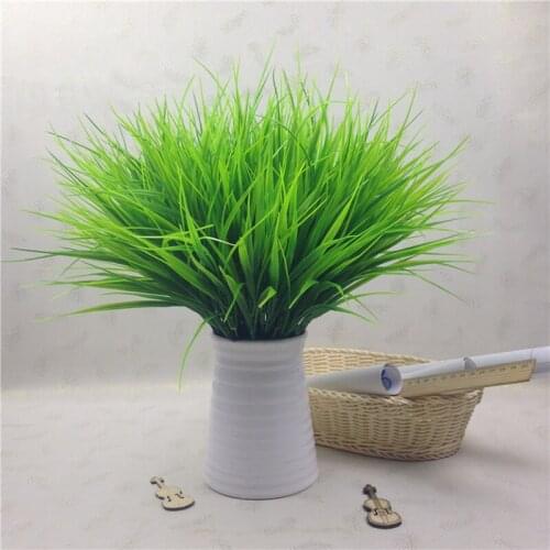 Artificial Plants Green Grass Plastic Plant Artificial Grass Desktop Decor Grass for Garden Outdoor Decoration Fake Plants Grass