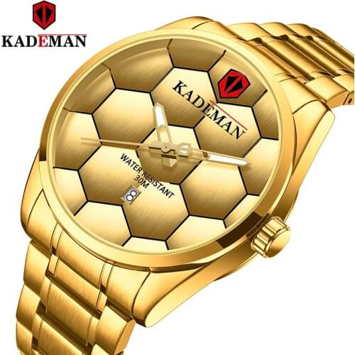 KADEMAN RoseGold Chronograph Mens Watches Brand Luxury Casual Sport Date Quartz Wristwatches Waterproof Mens Wrist watch Man