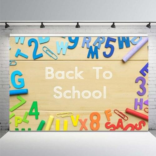 Mehofoto Back To School Party Backdrop for Photo Studio 7x5FT Vinyl Customized Letters Photography Backgrounds Photo Backdrop