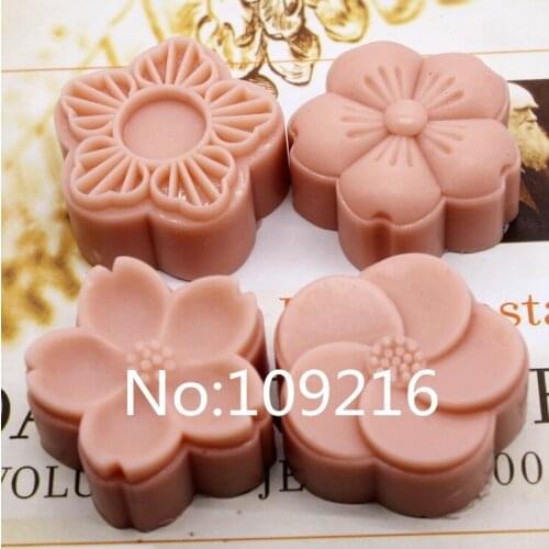 New Product!!1pcs Four Style Five Petal Flower (zx225) Food Grade Silicone Handmade Soap Mold Crafts DIY Mould