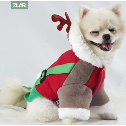 ZLAR 2022 New Christmas Jumpsuit For Dogs Dog Clothes For Small Dogs Christmas Pet Clothing Pet Decoration Hoodies Jacket Winter