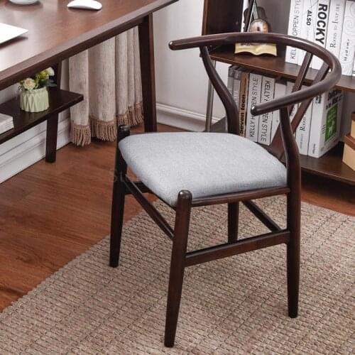 Solid wood dining chair creative study solid wood stool backrest lounge chair cafe table and chairs home chair