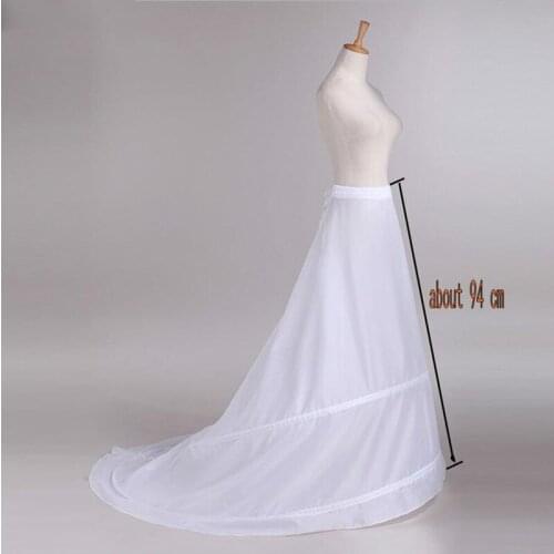 Wholesale Train Hoop Skirt New 2 Rings White Wedding Dress Underskirt Petticoat