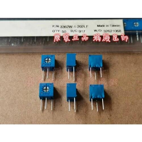 Original New 3362W-1-202LF 2K precision trimming resistance adjustable single-turn potentiometer side adjustment 0.5W SWITCH