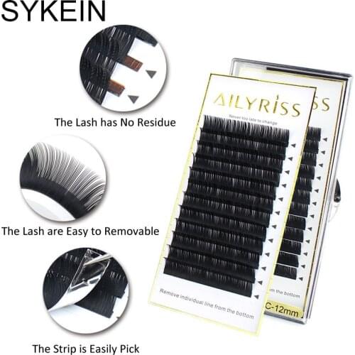 12 rows/case False Eyelashes Natural Soft Eyelash Extensions Mink Individual Eyelashes Makeup Beauty Supplies