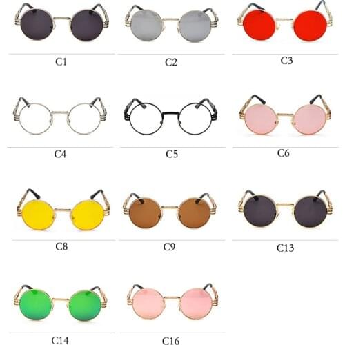 Vintage Retro Steampunk Sunglasses Goggles Men Women Gothic Hippie Round Glasses UV protection Fashion glasses