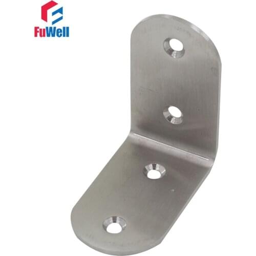 2pcs 65mm x 38mm 90 Degree Angle Bracket Stainless Steel 2.5mm Thickness Mending Repair Connector Corner Angle Bracket