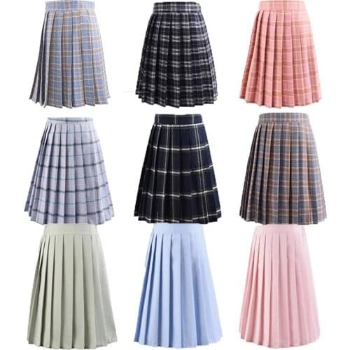 Japanese School Dresses Large-Size S-5XL Women Cosplay Anime Plaid Pleated Skirt For Girls High School Uniforms Students Skirt