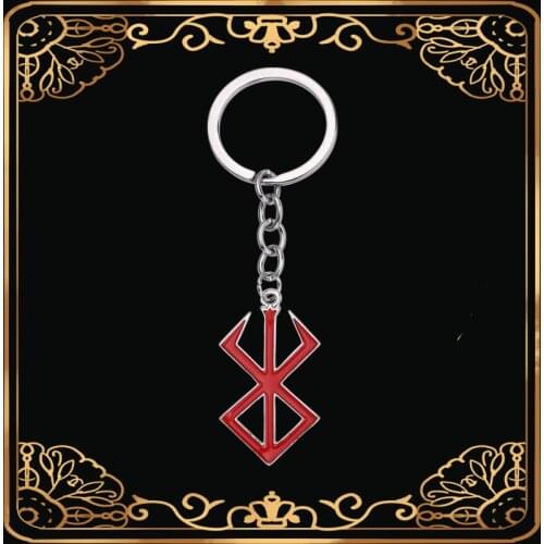 Japan PS4 Game Berserk Logo KeyChain Sword Wind Legends Warrior Sword Metal Keyring For Men Key Women Bag Accessories