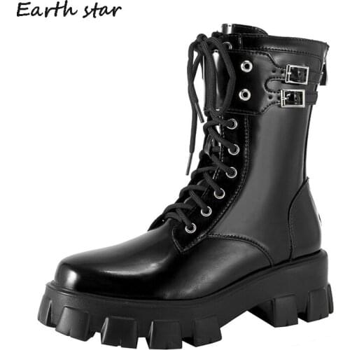 2020 Shoes Women Warm Martin Boots Rivets Shoes Winter Ladies Ankle footware Pu Leather British Style Female botas mujer Boots