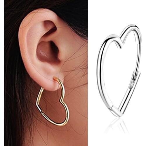 2020 New Gold Big Heart Hoop Earring For Women Fashion Femme Earings Jewelry