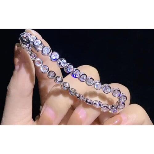 Simple style cubic zircon bracelet 17CM 925 sterling silver high quality fine women jewelry free shipping classic