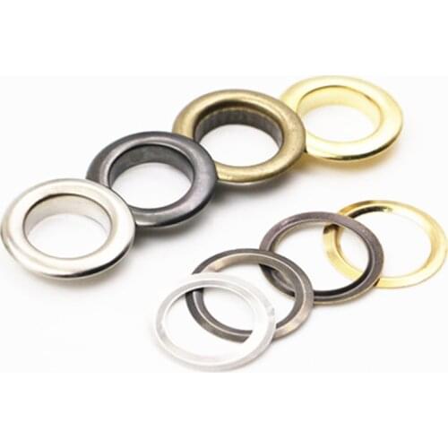100sets 4mm Brass Eyelet with Washer Leather Craft Repair Grommet Round Eye Rings For Shoes Bag Clothing Leather Belt Hat