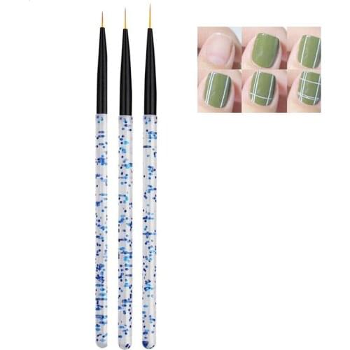 3PCS Professional Liner Painting Pen Nail Art Brushes Acrylic Sequin Rod Drawing Pen Painted Professional and Family Use