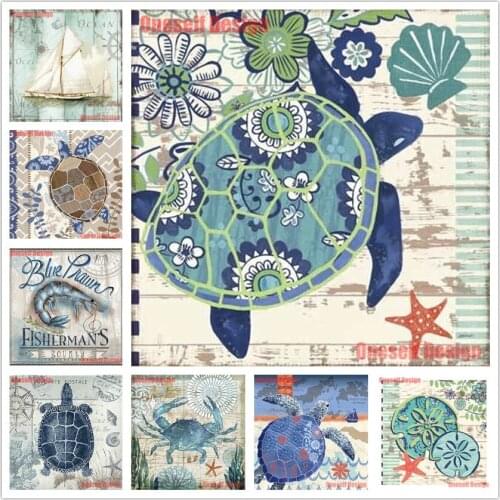 New 5d diamond painting full tortoise 5d diamond embroidery full square/round Prawn christmas decorations for home wall sticker