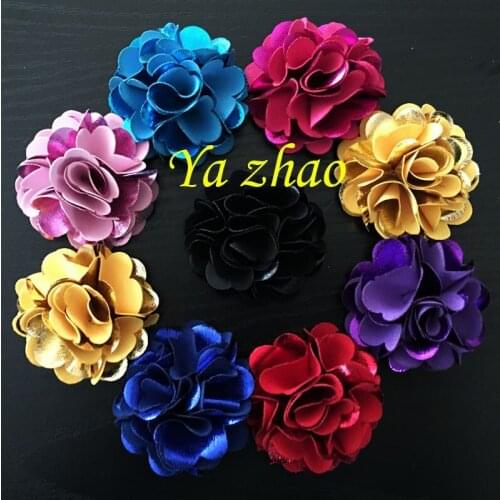 Free EMS 500pcs/lot Newest 2" Mini Shiny Fabric Flowers, Baby girls Hair Flower,Children Hair Accessories