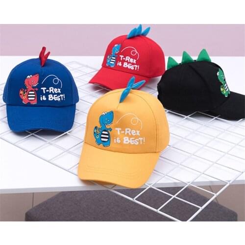 2019 New 2-8 Years old Spring Children Baseball Cap Boys Girls Dinosaur style Snapback adjustable Kids Hip Hop Hat Sun cap