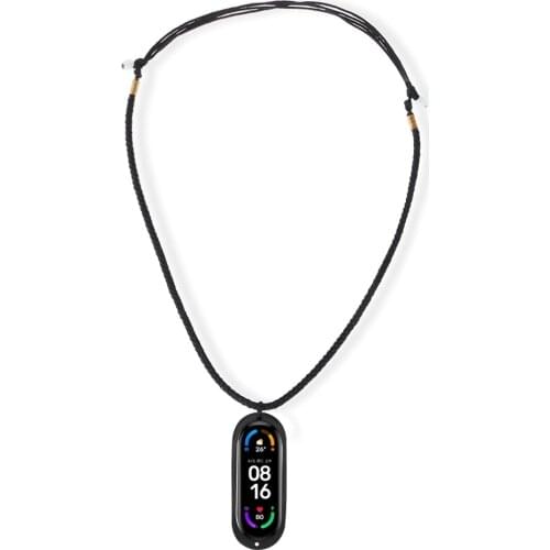 Bracelet Fashion DIY Silicone Knitted Necklace with Rubber Pendant Holder Cover for Xiaomi Mi Band 6/6 NFC