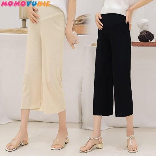 Maternity Wide Leg Pant Elastic Waist Belly Pregnancy Trousers Summer Women Pants for Pregnant Big Loose Pant Pregnancy Clothes